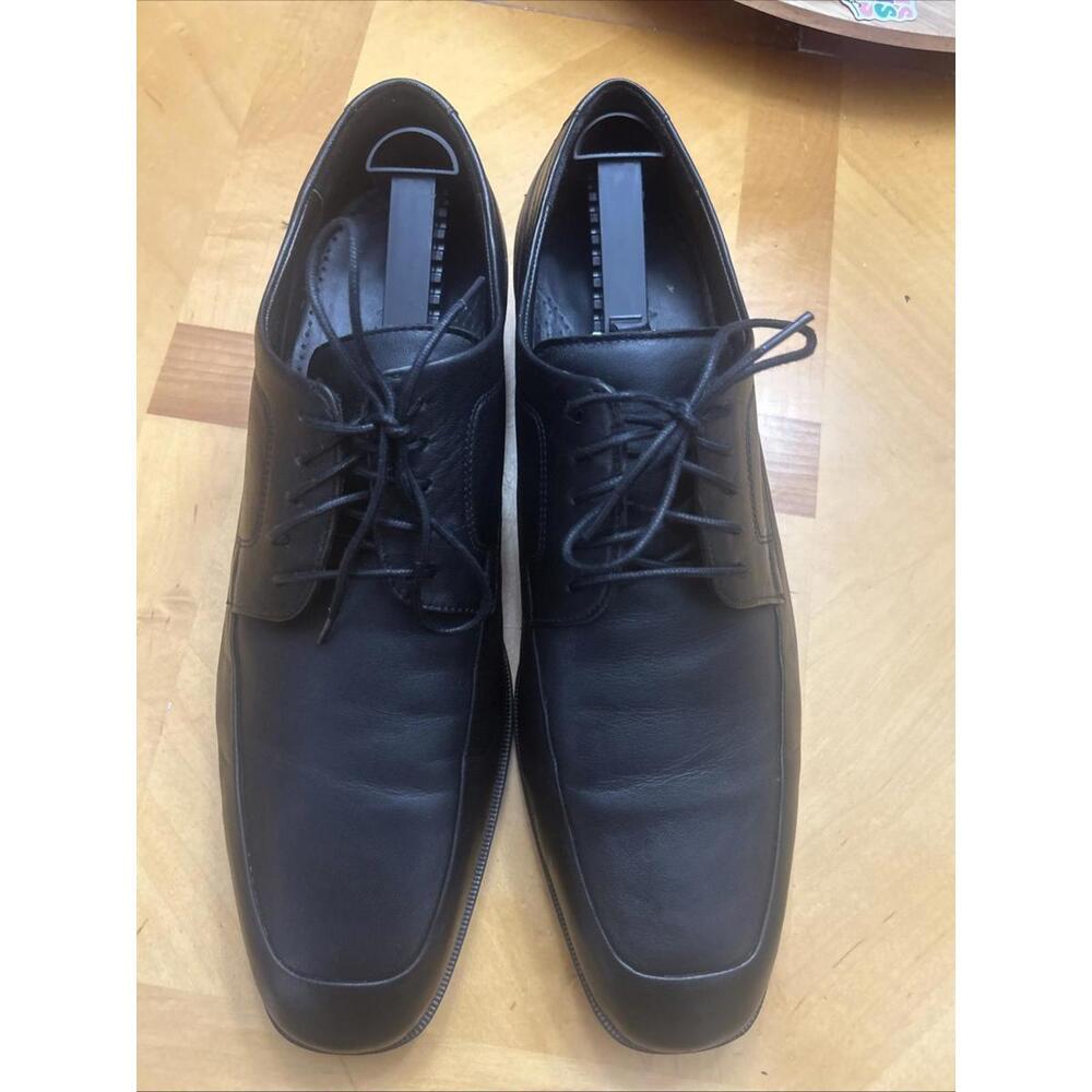 COLE HAAN Casual Dress Shoe Soft Black Leather Plain Toe Lace Up Oxford Size 11W